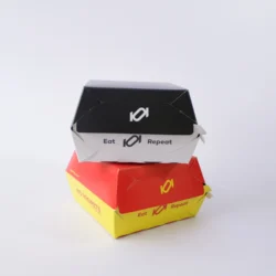Empaque caja hamburguesa Kreat Up en presentación principal, ideal para soluciones biodegradables.