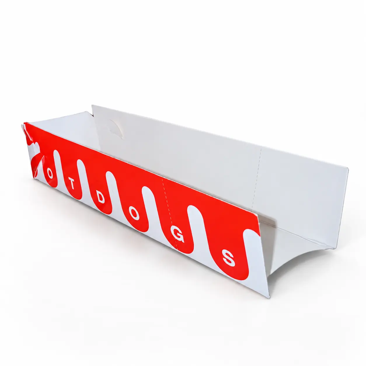 Inicio 12 Porta perros calientes K013 en cartón blanco con diseño rojo, KreatUp (vista 2)