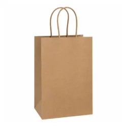 Bolsa de papel con manija BC01 en papel kraft, 33 × 23,5 × 12 cm