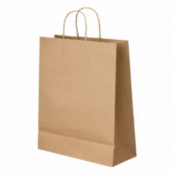 Bolsa de papel con manija BC02 en papel kraft, 33 × 28 × 16 cm